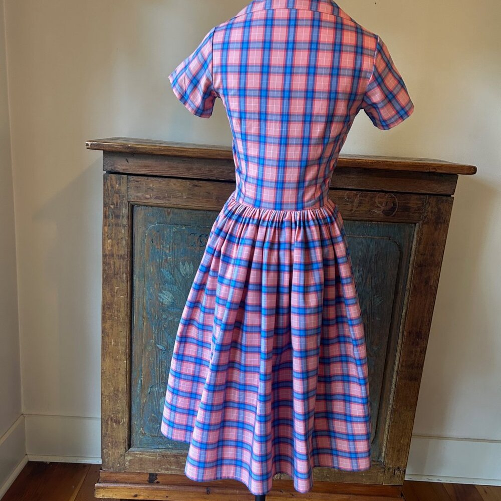 Bernie Dexter Pink and Blue Plaid Francis Dress - Picture 9 of 10
